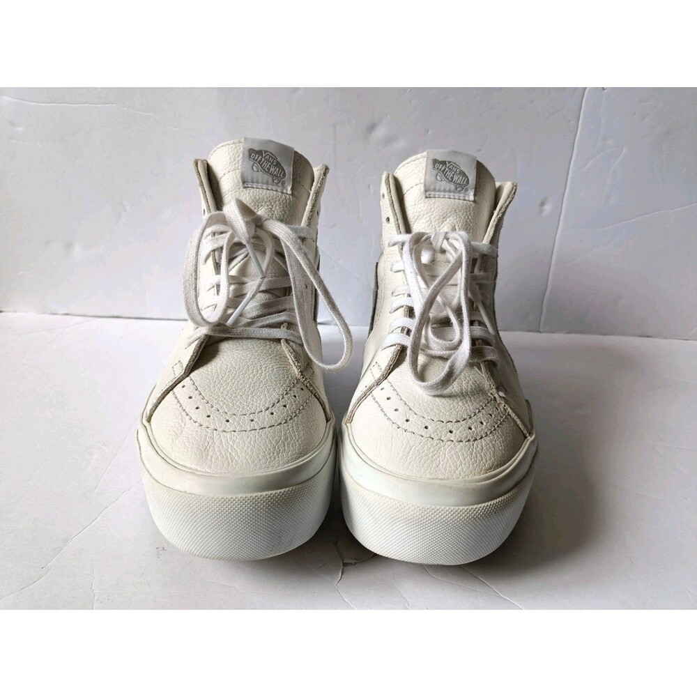 Vans Sk8-Hi Shoes Women's Size 9.5 Men's Size 8 Stacked Platform White Sneakers - Picture 2 of 11